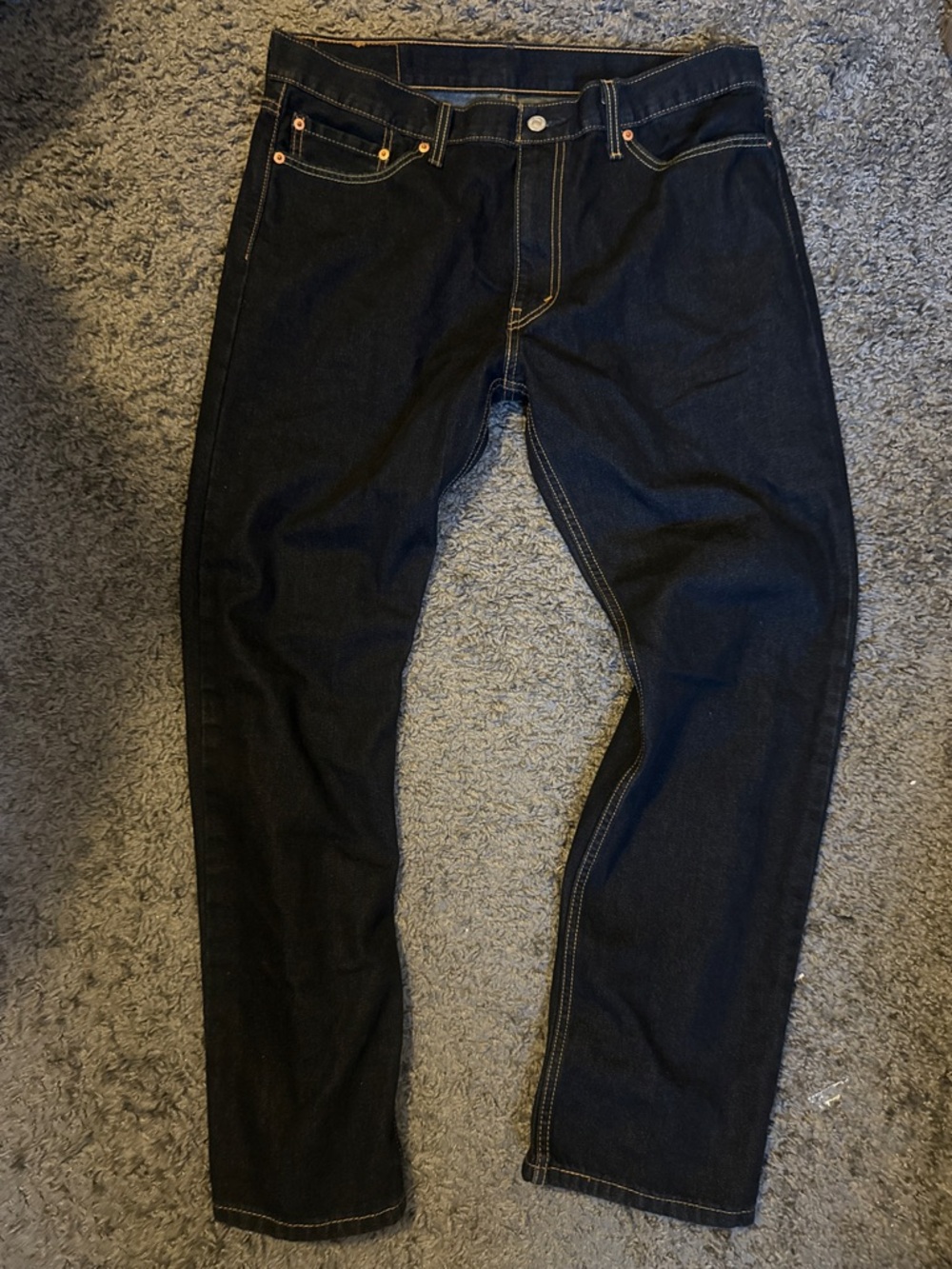Levi's Men's 513 Slim/Straight Jeans in Dark Blue Denim - 36x30